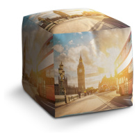 Sablio Taburet Cube Londýn Big Ben : 40x40x40 cm