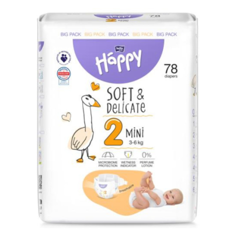 BELLA HAPPY Baby Plenky jednorázové Mini 3-6 kg Big Pack 78 ks Bella Baby Happy