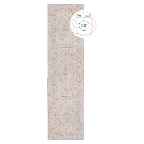 Krémový pratelný běhoun 60x230 cm Teo Traditional – Flair Rugs
