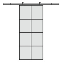 vidaXL Posuvné dveře s kováním 90x205 cm ESG sklo a hliník