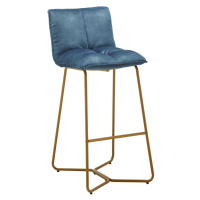 Barová Židle Fonia Ze Sametu - Modrá