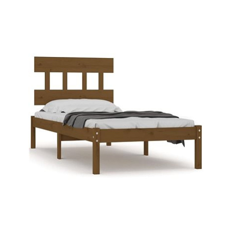 Rám postele medově hnědý masivní dřevo 100 × 200 cm, 3104731 SHUMEE