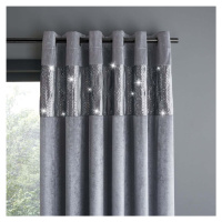 Šedé závěsy v sadě 2 ks 117x137 cm Crushed Velvet Glamour Sequin – Catherine Lansfield