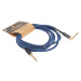 Cascha Professional Line Guitar Cable, Angled, Tweed Blue, 3 m