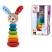 Dřevěný zajíček Stacking Rabbit Baby Eichhorn výška 18 cm stohovatelný s plyšovými oušky od 12 m