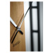 Flexistyle z231 - 50 cm velké nástěnné hodiny s kovovým rámem a dřevem z přírodního dubu čtverec
