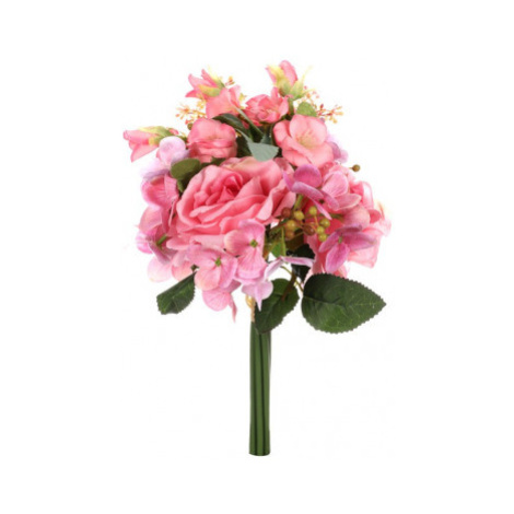 Umělá kytice Růže a hortenzie, růžová Asko