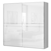 Dvoudveřová posuvná skříň tiana š.230cm-bílá - s led osvětlením