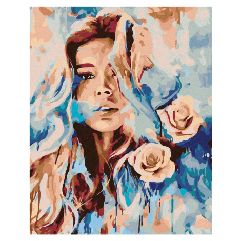 Diamondi - RŮŽOVÁ ŽENA, 40x50 cm, vypnuté plátno na rám