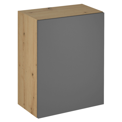 Horní skříňka, dub artisan/šedý mat, levá, LANGEN G60 Tempo Kondela