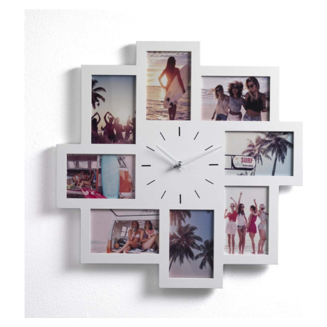 Nástěnný fotorámeček na 8 fotografií s hodinami Tomasucci Olly