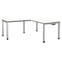 mauser Kombinovaný psací stůl s nohami ze čtvercové/obdélníkové trubky, v x š x h 680 - 760 x 16