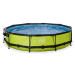 Bazén s krytem a filtrací Lime pool Exit Toys kruhový ocelová konstrukce 360*76 cm zelený od 6 l