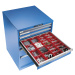 LISTA Zásuvková skříň, ocelový plech, v x š 1000 x 717 mm, 7 zásuvek, světle modrá