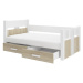ArtAdrk Jednolůžková postel BIBI | 80 x 180 cm Barva: Bílá / truffla