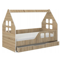 Dětský domeček na postel se šuplíkem 160 x 80 cm v provedení dub sonoma pravý