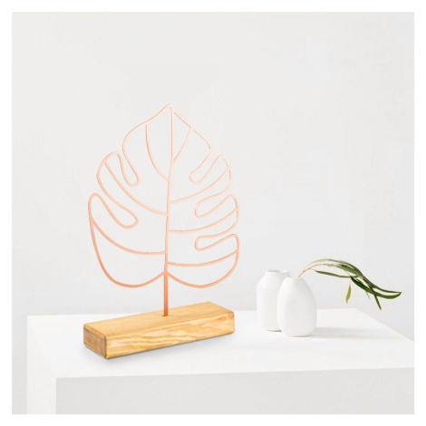 Hanah Home Kovová dekorace Large Leaf 41 cm měděná