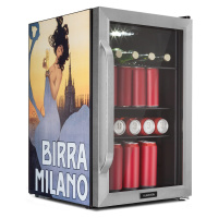 Klarstein Beersafe 70, Birra Milano Edition, lednice, 70 l, 3 police, panoramatické skleněné dve