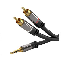 PREMIUMCORD kabel, Jack 3.5mm-2xCINCH M/M 5m