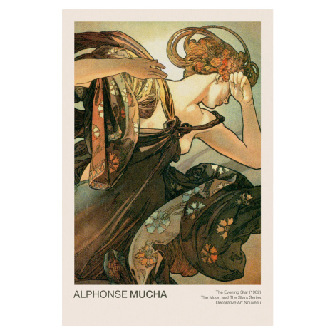 Obrazová reprodukce The Evening Star (Celestial Art Nouveau / Beautiful Female Portrait) - Alpho