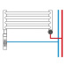 HS Integra - připojovací armatura pro spodní krajní připojení s termostatickou hlavicí napravo p