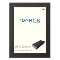 DANTIK rámeček 29,7 × 42, RETRO tmavě šedý plexi čiré