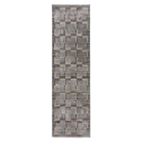 Šedo-béžový běhoun 66x240 cm Evelyn Blocks – Flair Rugs