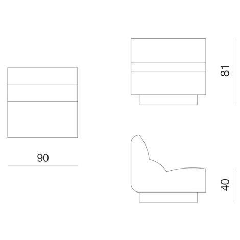 Prostoria designové sedačky Layout Sofa Seat L