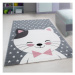 ELIS DESIGN Dětský koberec - Bílá kočička s černým ouškem rozměr: 120x170