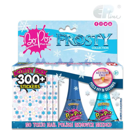 EP Line BO-PO Frosty set lak na nehty slupovací 2ks + 300 samolepek Androni