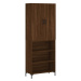 vidaXL Skříň highboard hnědý dub 69,5 x 34 x 180 cm kompozitní dřevo