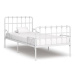 Rám postele s laťkovým roštem bílý kov 90 × 200 cm, 284601