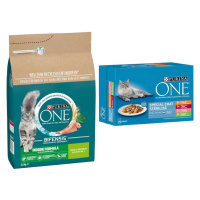 PURINA ONE granule, 2,8 kg + 8 kapsiček Purina ONE zdarma - Indoor Formula (2.8 kg) + tuňák a te