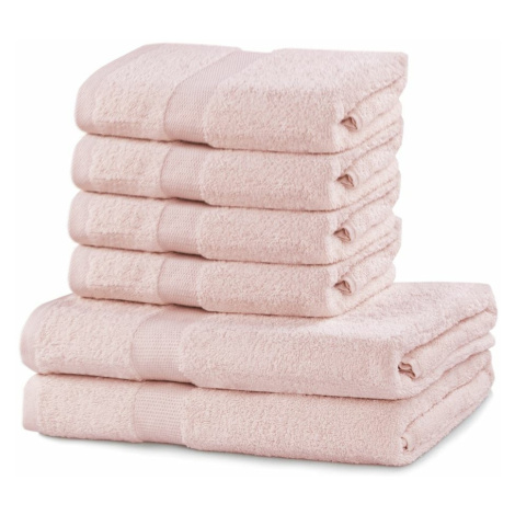 DecoKing Sada ručníků a osušek Marina růžová, 4 ks 50 x 100 cm, 2 ks 70 x 140 cm