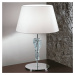 Lam Velká textilní stolní lampa Crystal bílá
