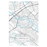 Mapa Zwolle white, (26.7 x 40 cm)
