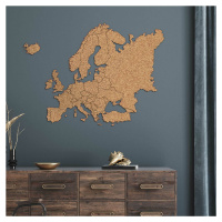 Korková mapa Evropy na zeď - s hranicemi států