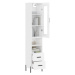 vidaXL Skříň highboard bílá s vysokým leskem 34,5x34x180 cm kompozit