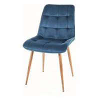 Jídelní židle CHAC 1 dub/tmavě modrá