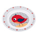 Zvířátka červený plastový talíř