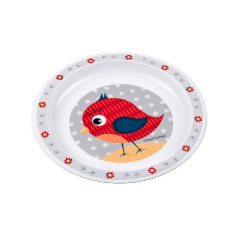Zvířátka červený plastový talíř