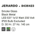 NOVA LUCE závěsné svítidlo JERARDO kouřové sklo černý kov E27 1x12W 230V IP20 bez žárovky 843642