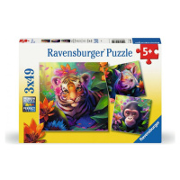 Ravensburger 057351 Zvířátka z džungle 3 x 49 dílků
