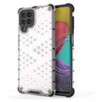 Honeycomb pancéřové pouzdro se silikonovým rámem pro Samsung Galaxy M53 5G Transparent