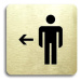 Accept Piktogram "WC muži vlevo" (80 × 80 mm) (zlatá tabulka - černý tisk bez rámečku)