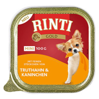 Rinti Gold Mini krůtí maso a králík 16 × 100 g