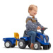 FALK Odrážedlo 280c Baby New Holland T7 s vlečkou a lopatkou s hrabičky