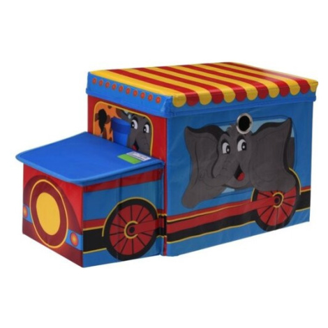 Dětský úložný box a sedátko Circus bus modrá, 55 x 26 x 31 cm