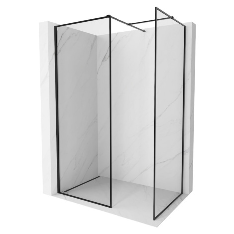 MEXEN/S Kioto-F Sprchová zástěna WALK-IN s rámem 145 x 90, transparent 8 mm, černá 800-145-202-0