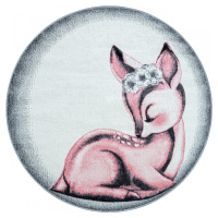 Ayyildiz koberce Dětský kusový koberec Bambi 850 pink kruh Rozměry koberců: 120x120 (průměr) kru
